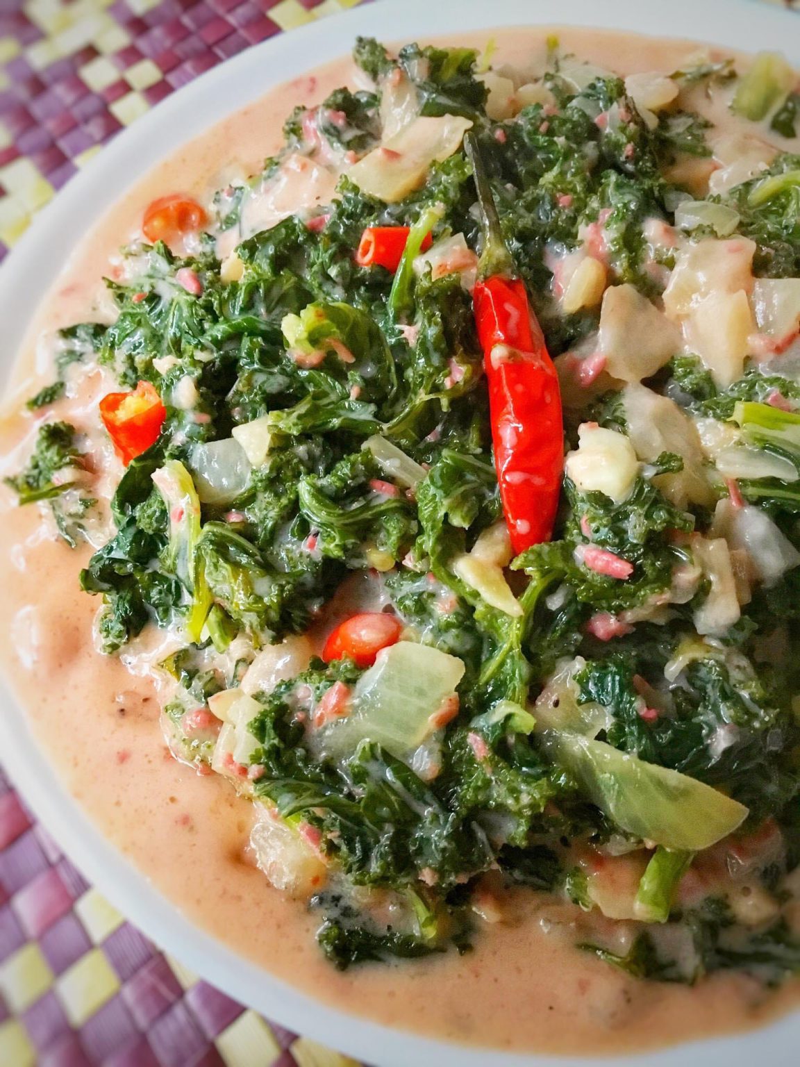 Kale Laing (Kale cooked in Coconut Gravy) PinoyBites