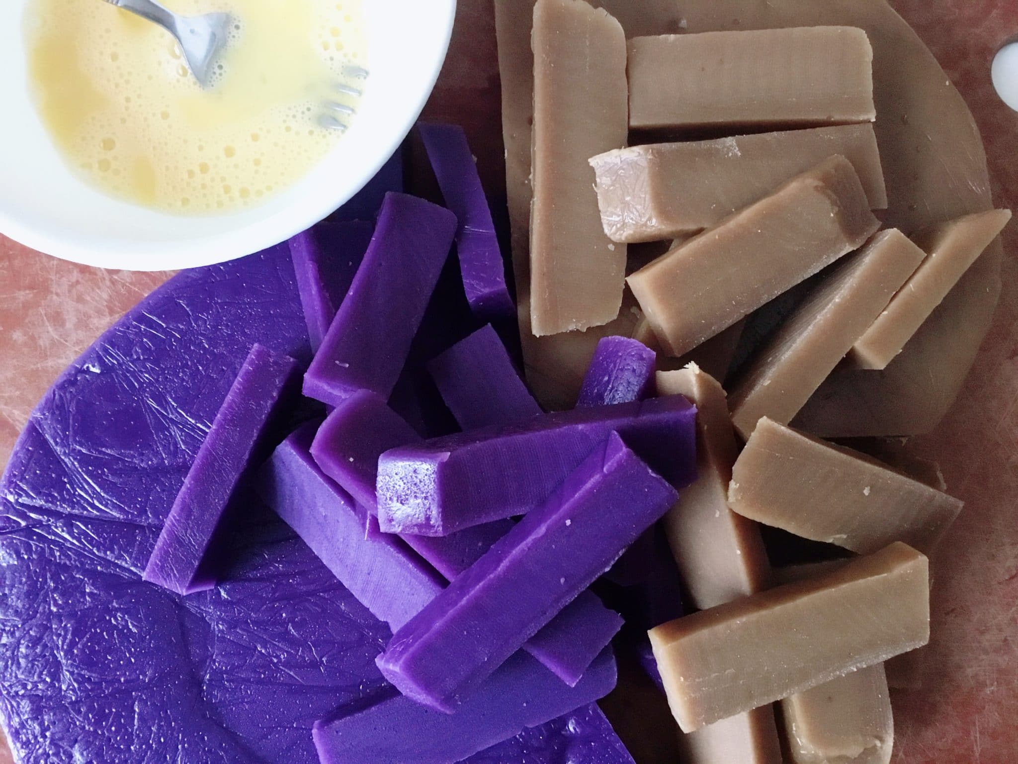 PinoyBites | Homemade Tikoy - 3 Flavors (White, Ube, Brown) - PinoyBites