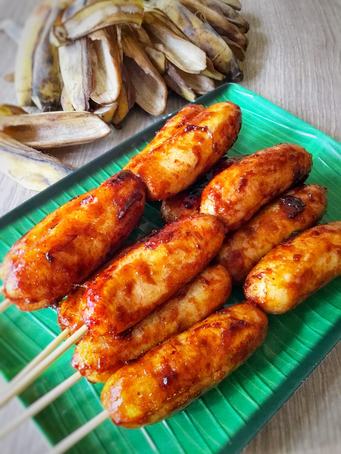 PinoyBites Banana Cue (Caramelized Bananas on a Stick) PinoyBites