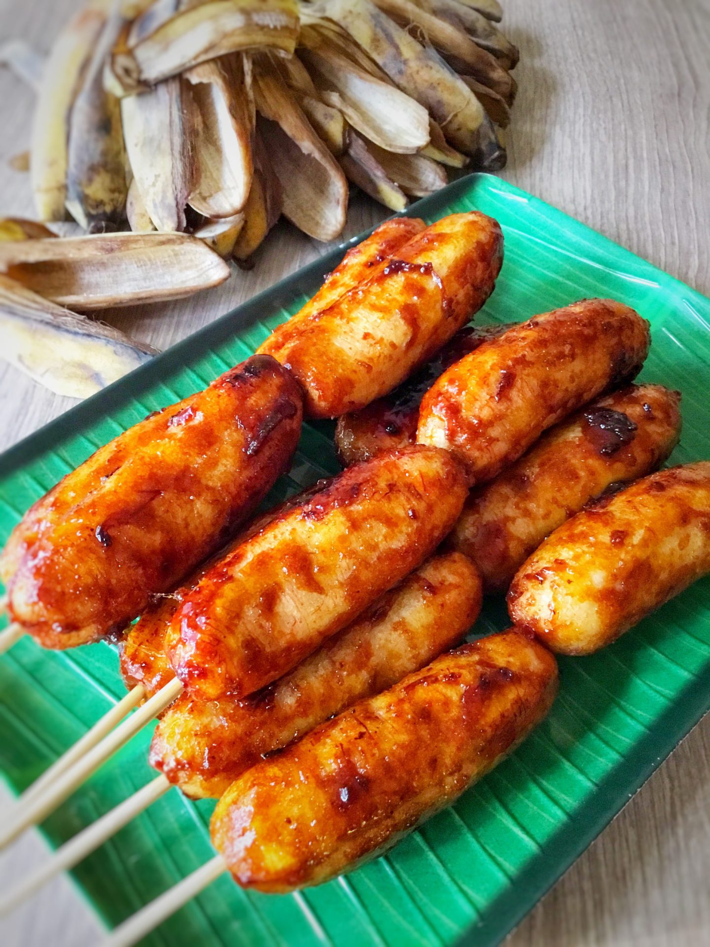 PinoyBites Banana Cue (Caramelized Bananas on a Stick) PinoyBites