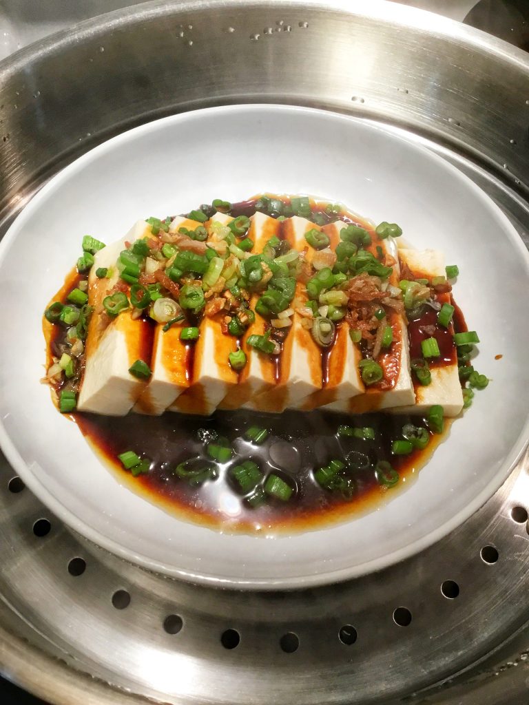 Steamed Tofu with Ginger-Soy Sauce 1