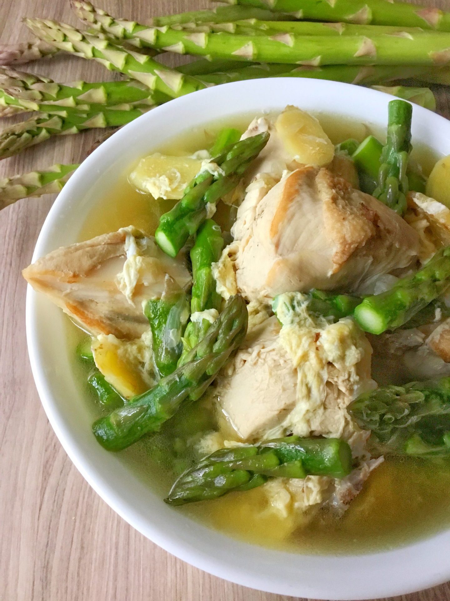 Chicken in Asparagus-Ginger Soup